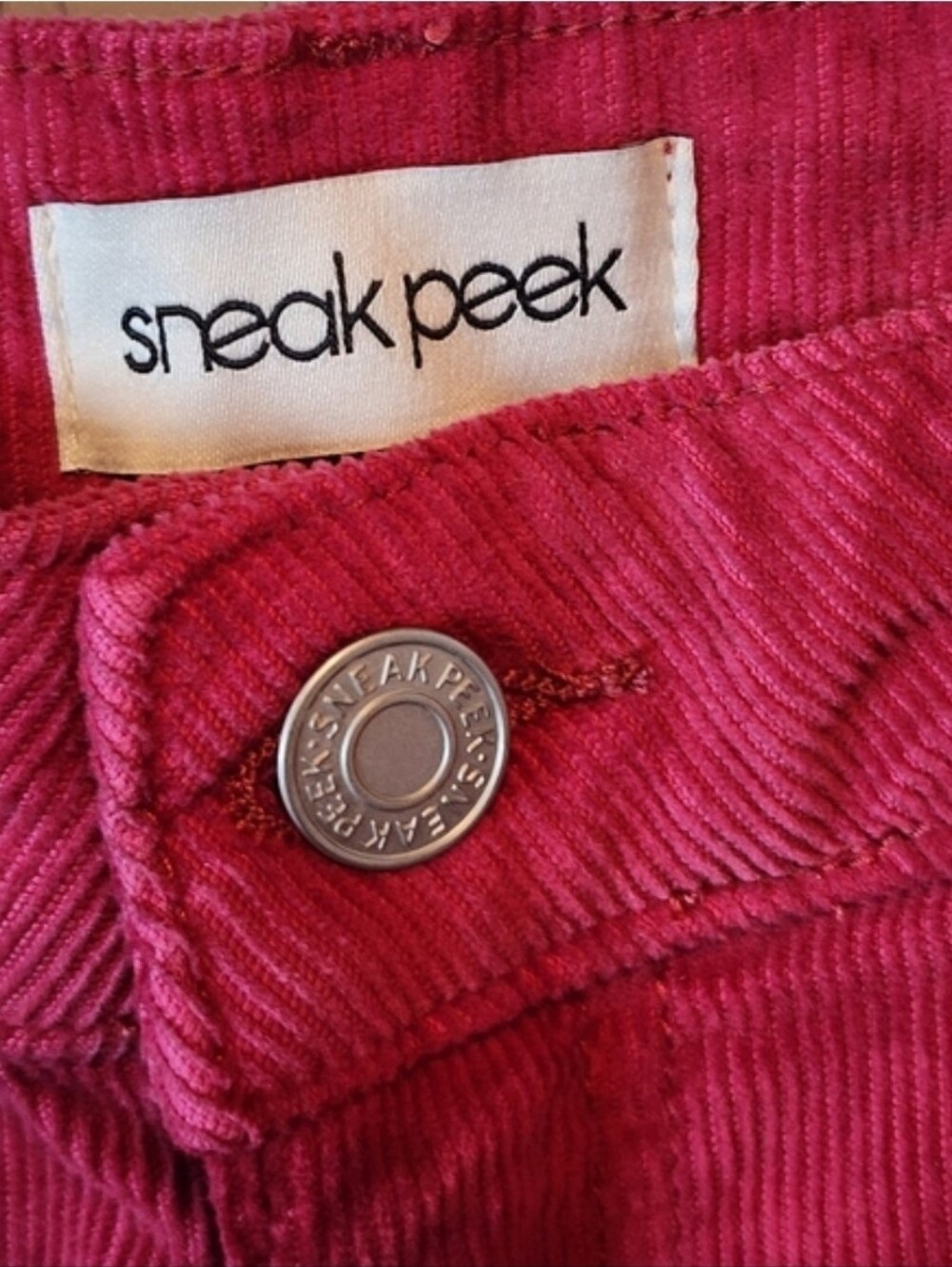 Sneak Peek Corduroy High Rise Pants in Deep Berry - Picture 8 of 8